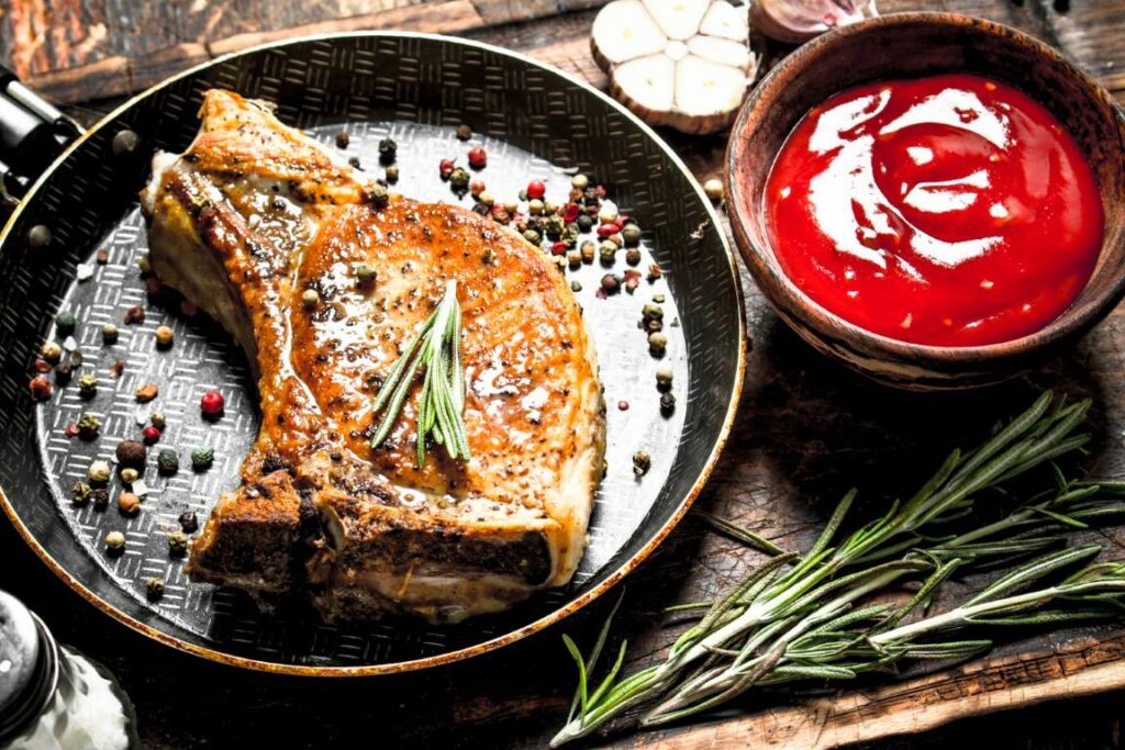 gutes Steak in mit toller Steak-Sauce